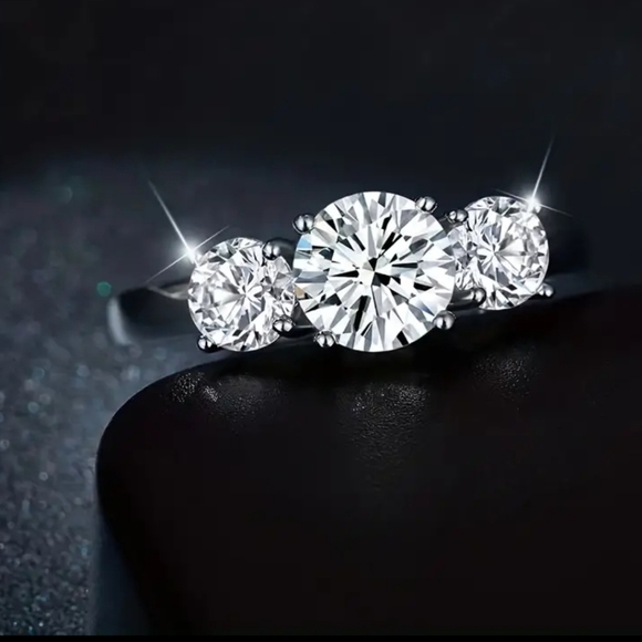 4ct 3-Stone Moissanite Diamond - Picture 2 of 9